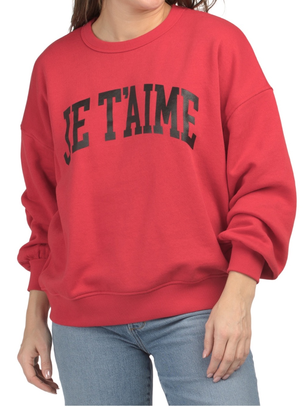 Chaser Red 'Je T'aime' Graphic Pullover Sweatshirt - Women's